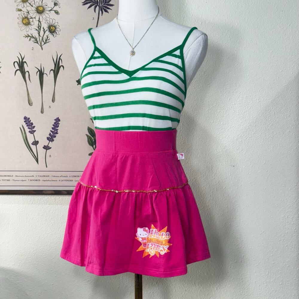 Y2k Hello Kitty Micro Mini High Waist Skirt Cutecore Kawaii Harajuku Kidcore XS - Picture 2 of 7